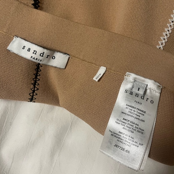 Sandro Skirt in Tan with Black and White Knit Size 1 - Picture 4 of 5